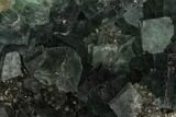 Green Cubic Fluorite on Quartz - China #114024-1